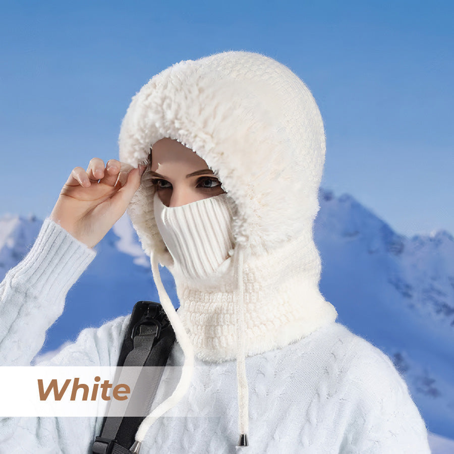 🎄Christmas Sale 50% OFF⛄️Women’s Thermal Knit Hood – Fleece-Lined Winter Hat, Neck Warmer & Face Cover Combo