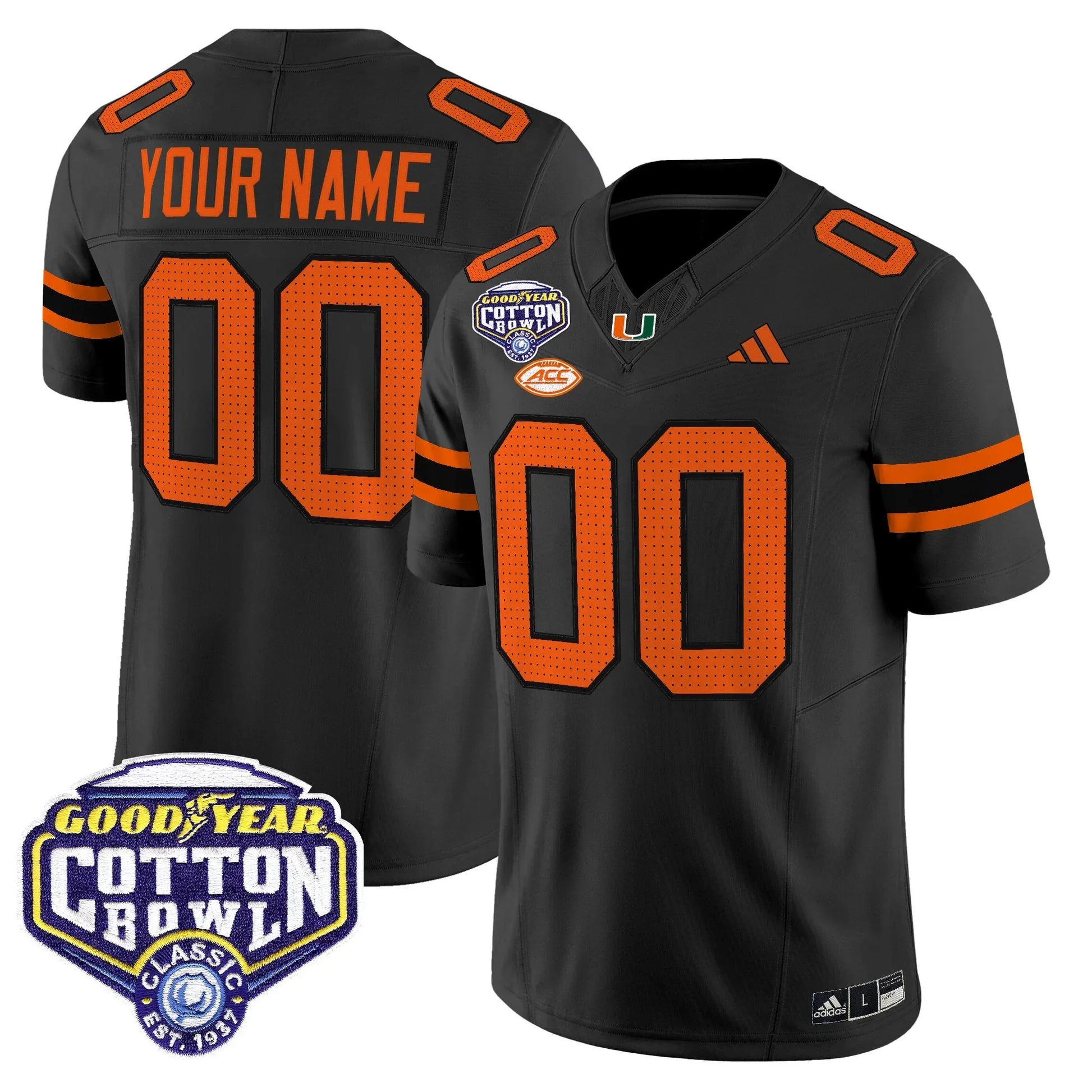 Miami College Football Stitched Jersey 2026 - Cotton Bowl Patch - GloryGearUS
