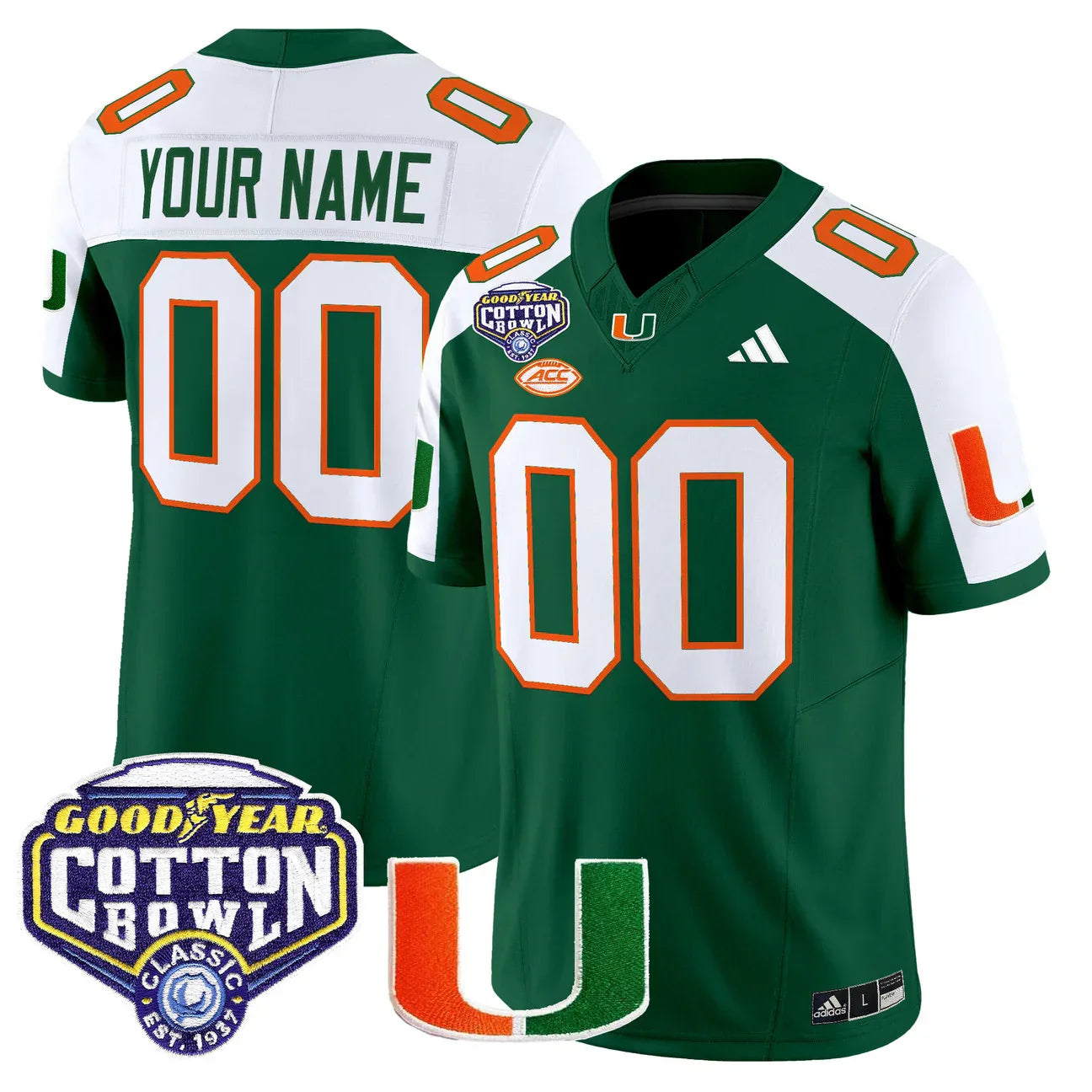 Miami College Football Stitched Jersey 2026 - Cotton Bowl Patch - GloryGearUS