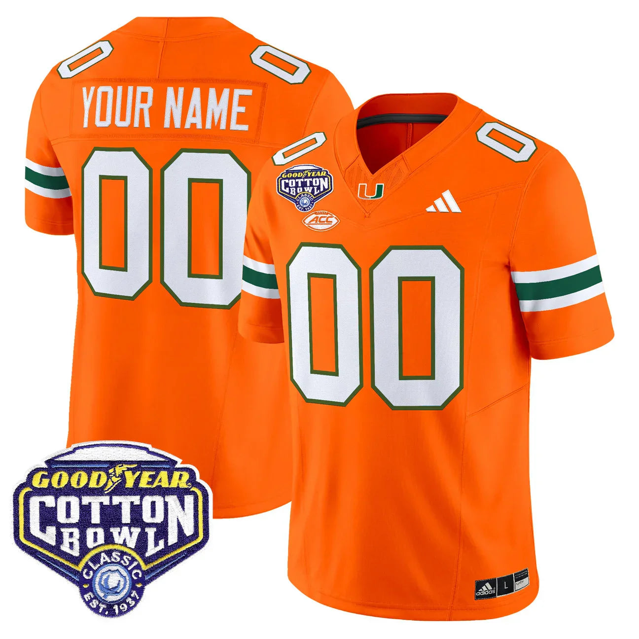 Miami College Football Stitched Jersey 2026 - Cotton Bowl Patch - GloryGearUS
