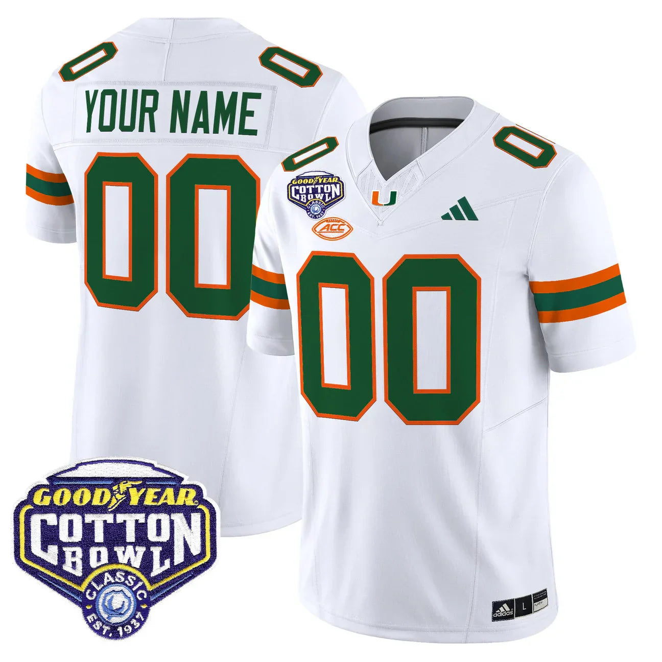 Miami College Football Stitched Jersey 2026 - Cotton Bowl Patch - GloryGearUS