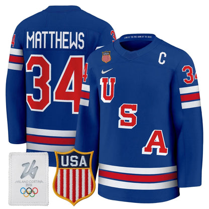 Men's 2026 USA Olympic Premium Hockey All Stitched Jersey - GloryGearUS