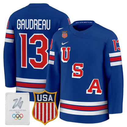Men's 2026 USA Olympic Premium Hockey All Stitched Jersey - GloryGearUS