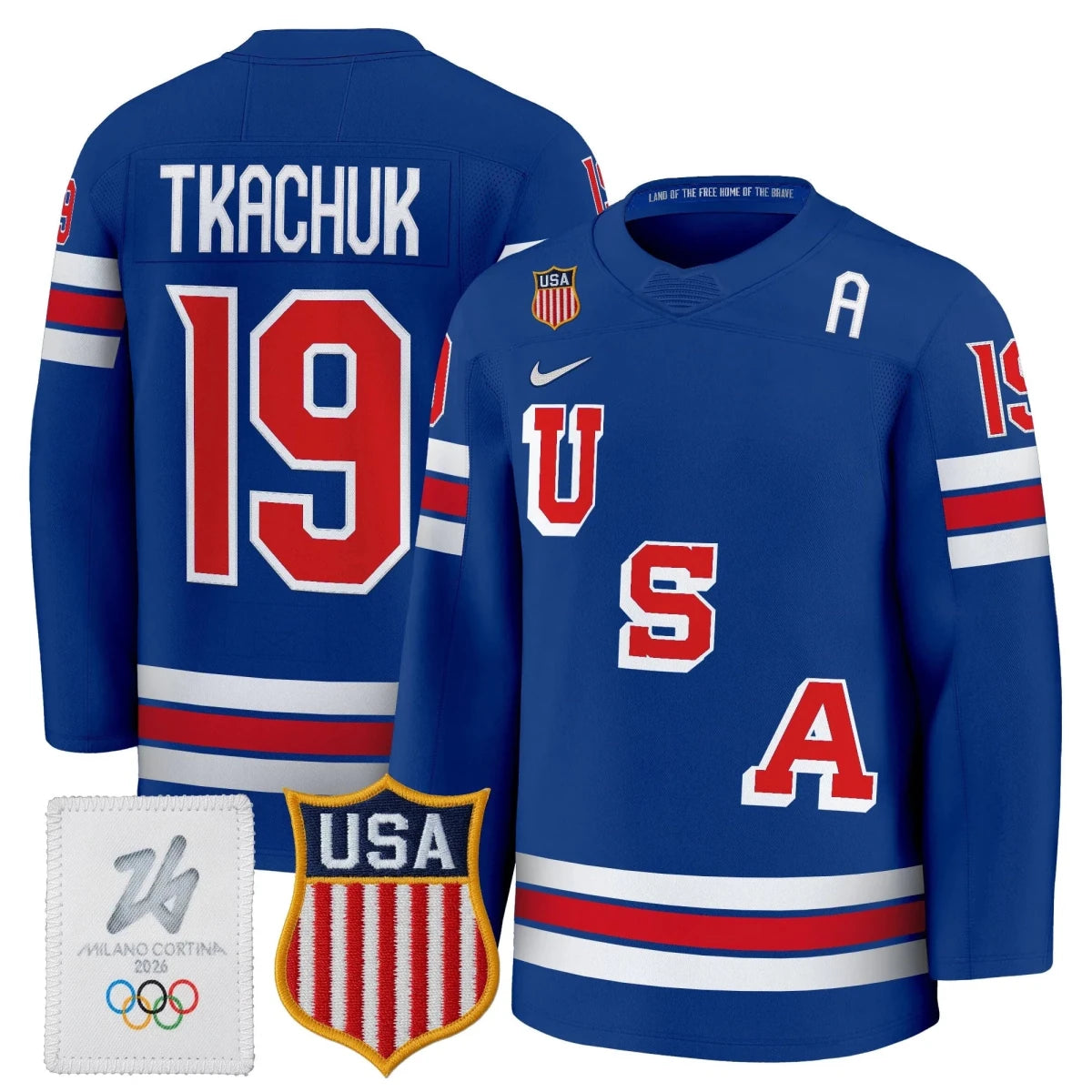 Men's 2026 USA Olympic Premium Hockey All Stitched Jersey - GloryGearUS
