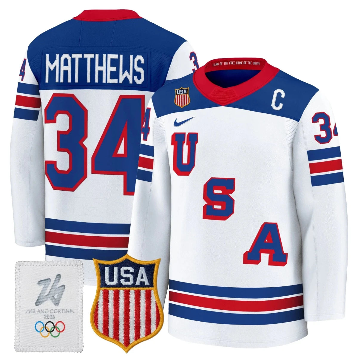 Men's 2026 USA Olympic Premium Hockey All Stitched Jersey - GloryGearUS