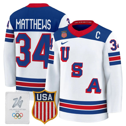 Men's 2026 USA Olympic Premium Hockey All Stitched Jersey - GloryGearUS