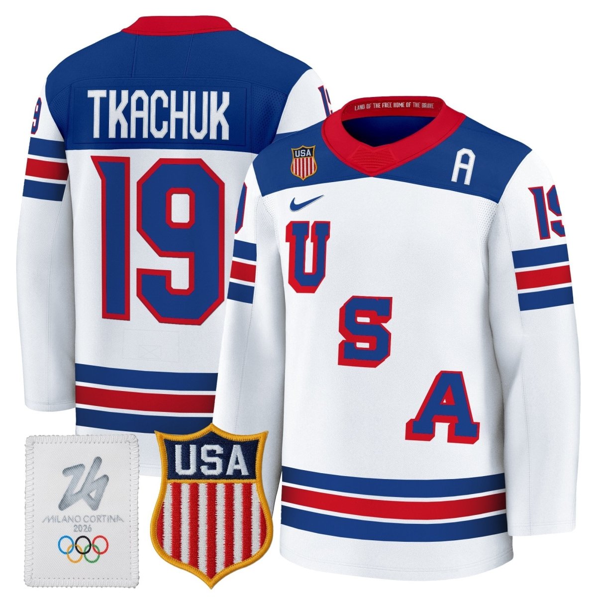 Men's 2026 USA Olympic Premium Hockey All Stitched Jersey - GloryGearUS