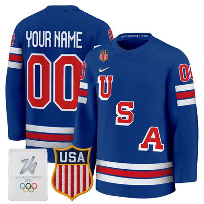 Men's 2026 USA Olympic Premium Hockey All Stitched Jersey - GloryGearUS