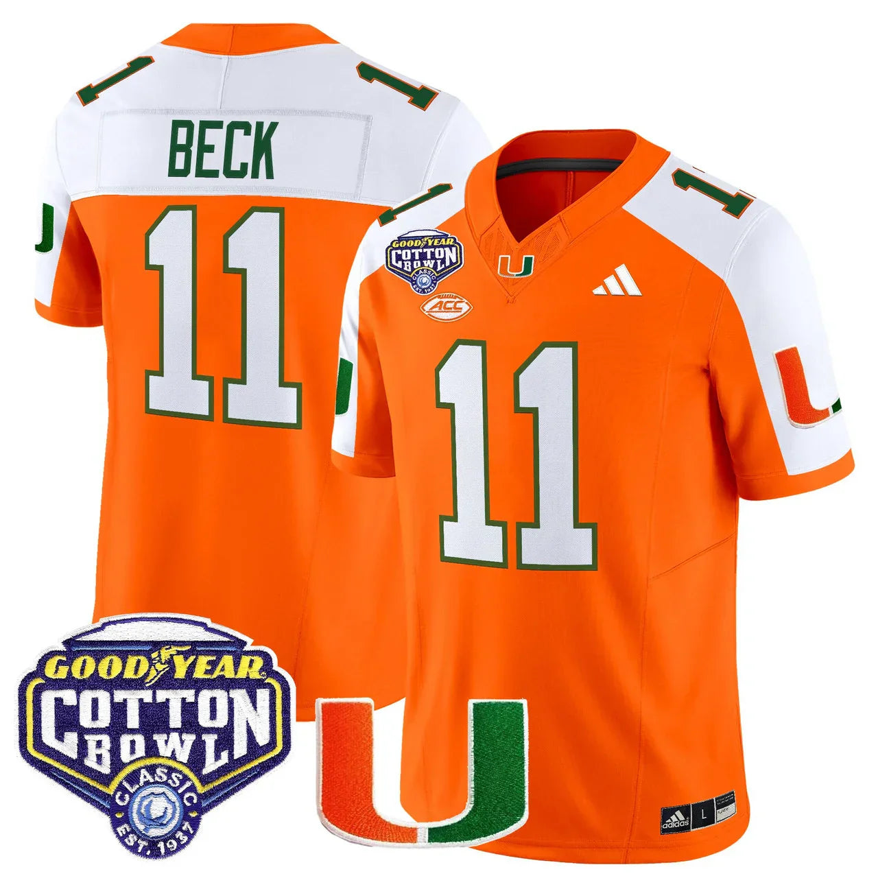 Miami College Football Stitched Jersey 2026 - Cotton Bowl Patch - GloryGearUS