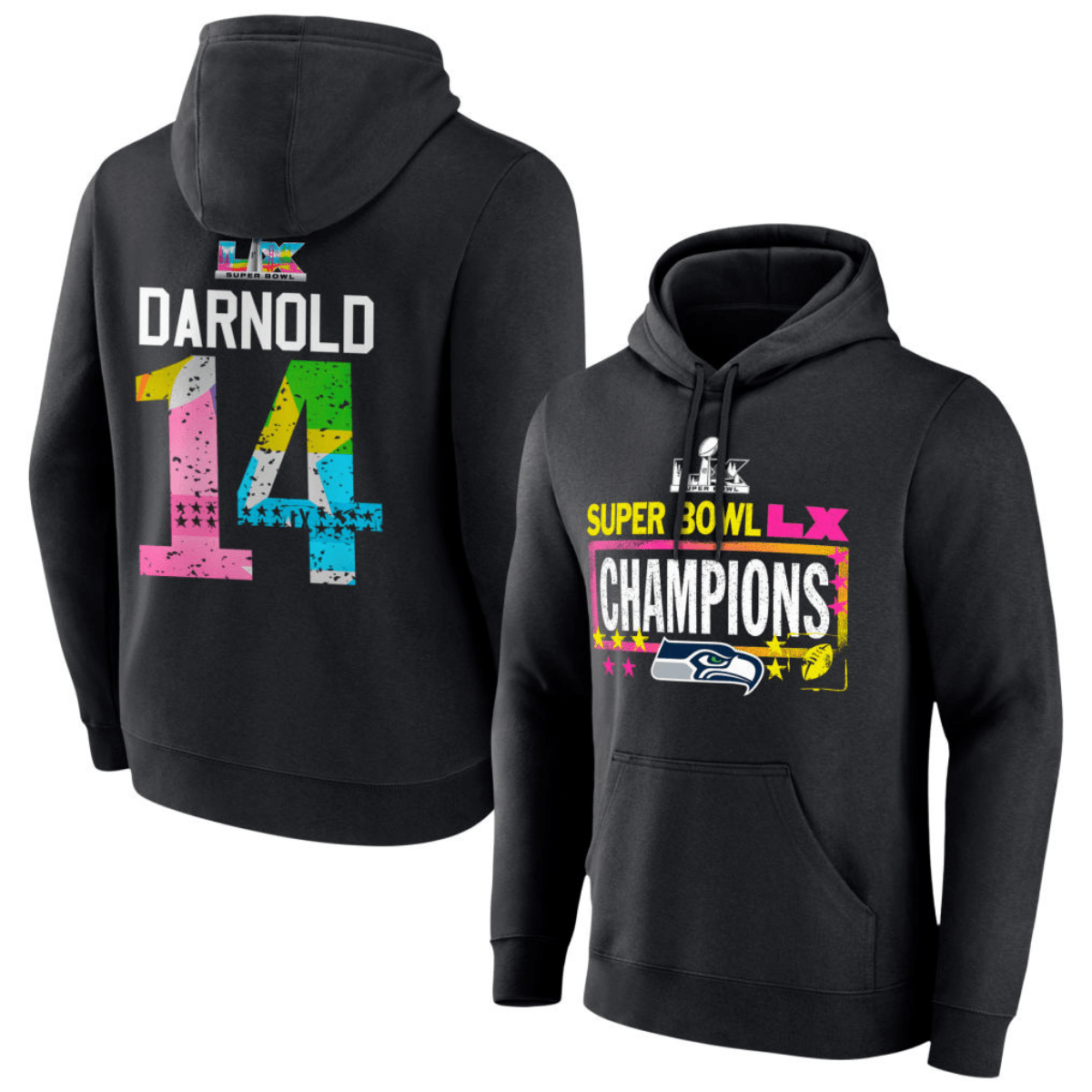 SEA Super Bowl LX Champions Custom Hoodie - GloryGearUS
