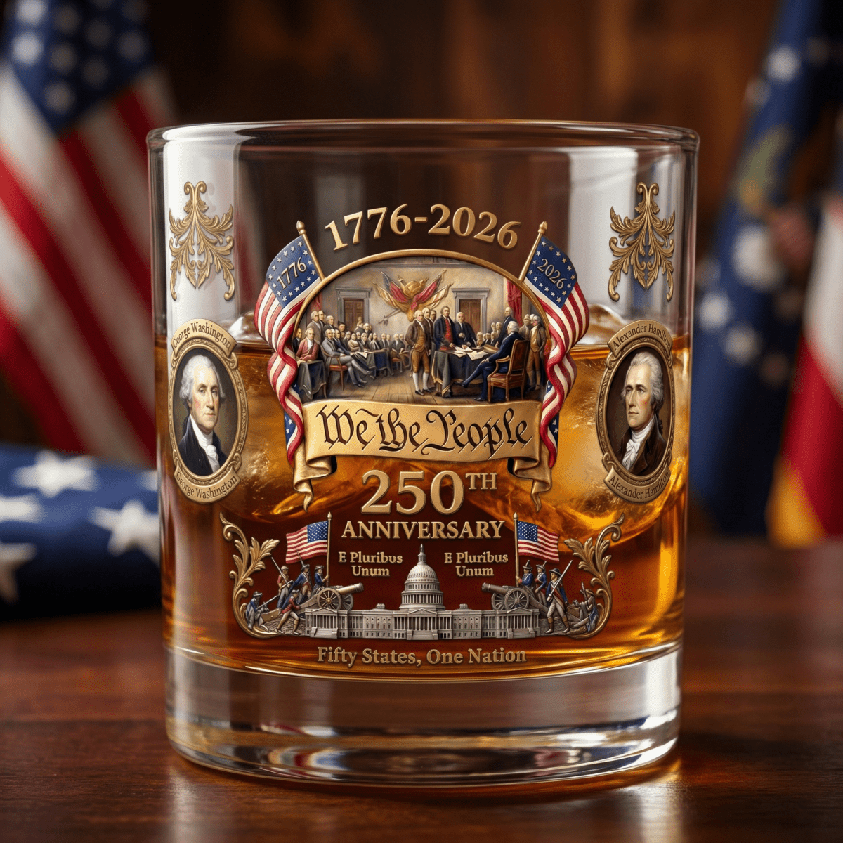 250th Anniversary “We The People” Whiskey Glass - GloryGearUS