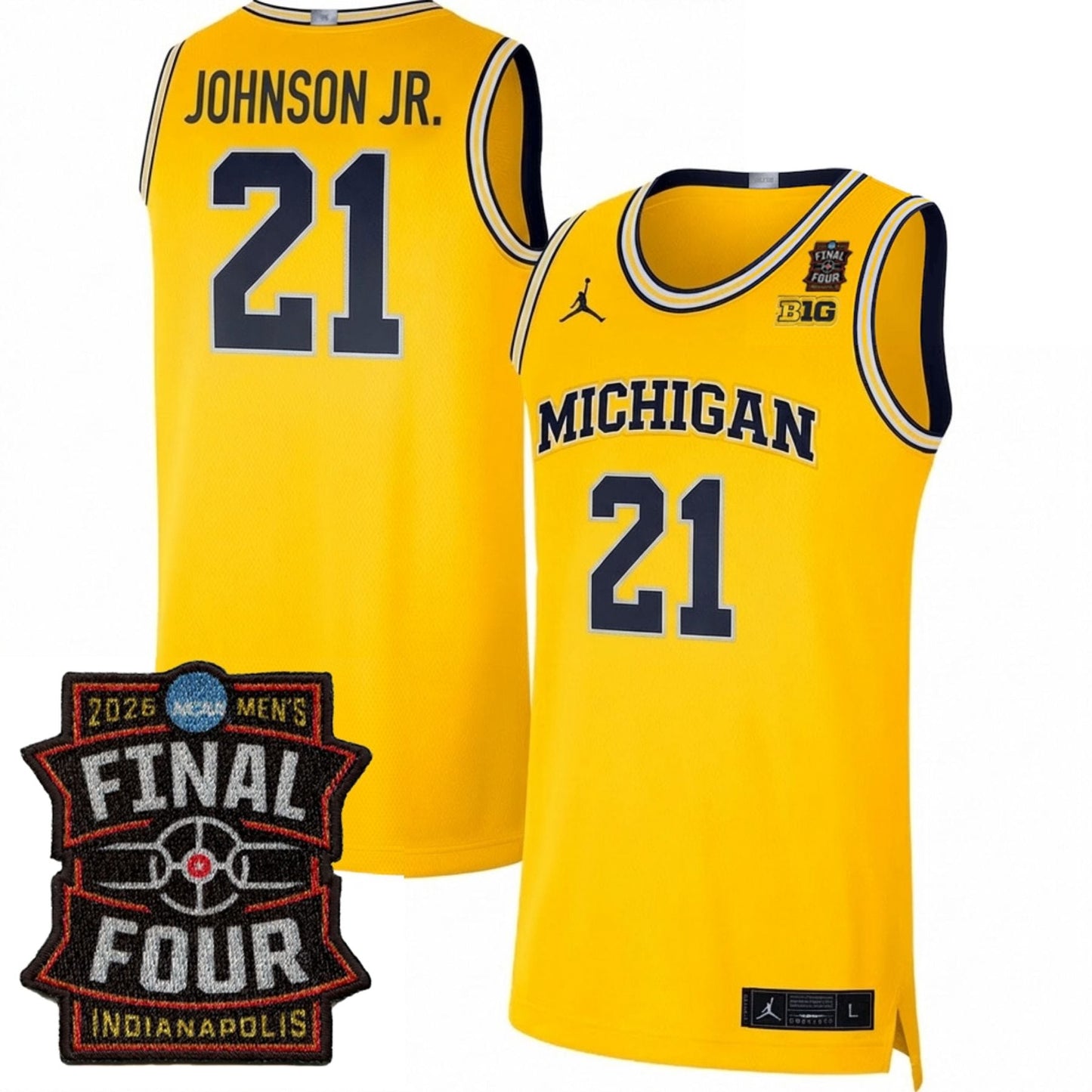 Michigan Wolverines Men's Basketball 25/26 All Stitched Jersey - Final Four Patch