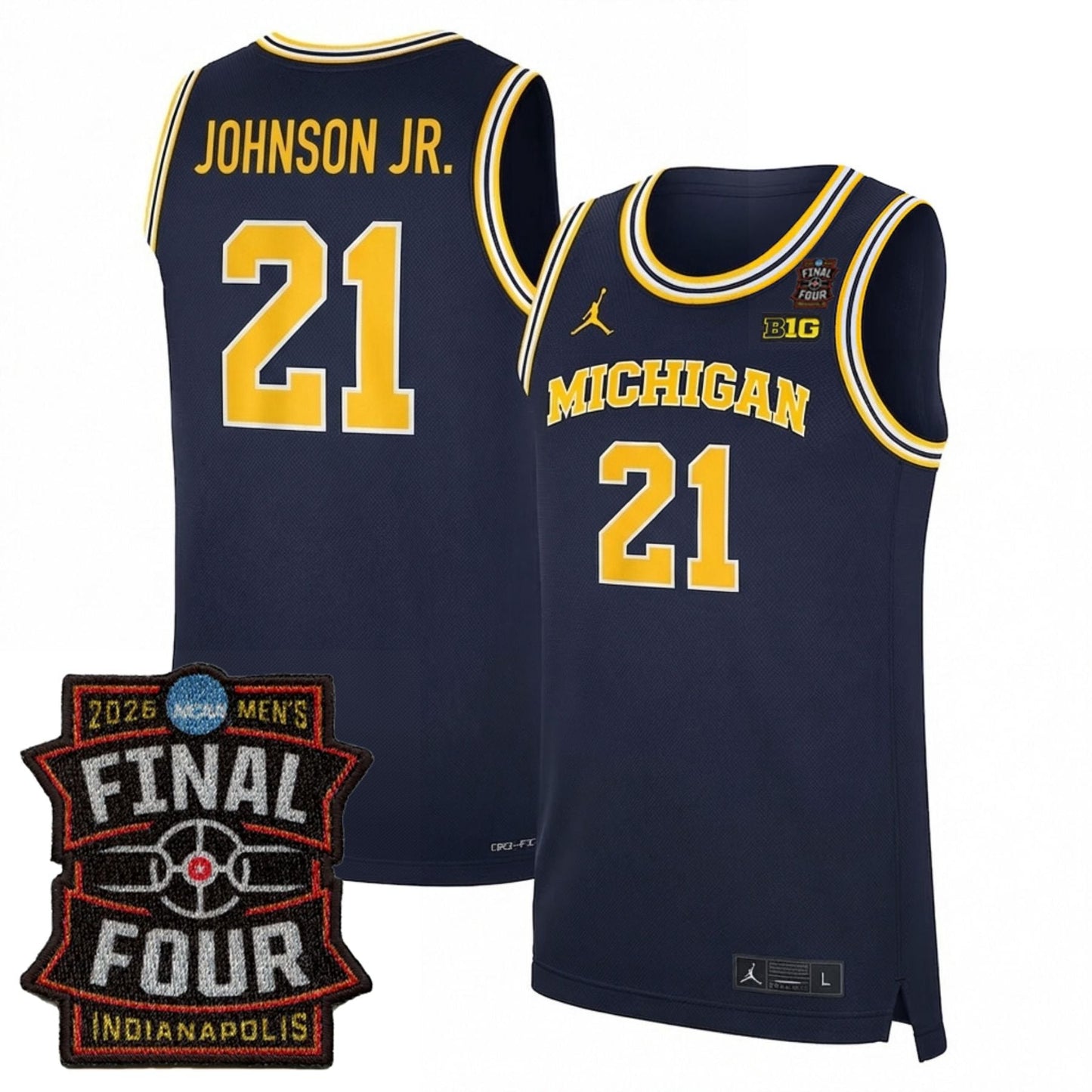 Michigan Wolverines Men's Basketball 25/26 All Stitched Jersey - Final Four Patch
