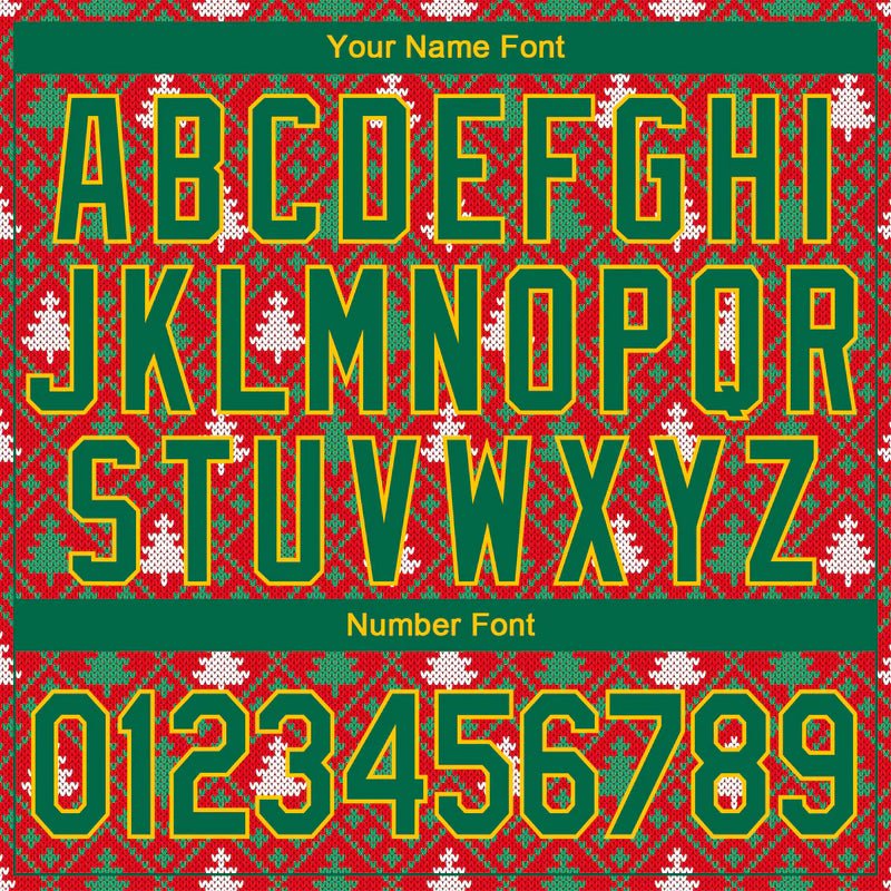 Custom Stitched Red Kelly Green - Gold 3D Christmas Reindeers Sports Pullover Sweatshirt Hoodie - GloryGearUS