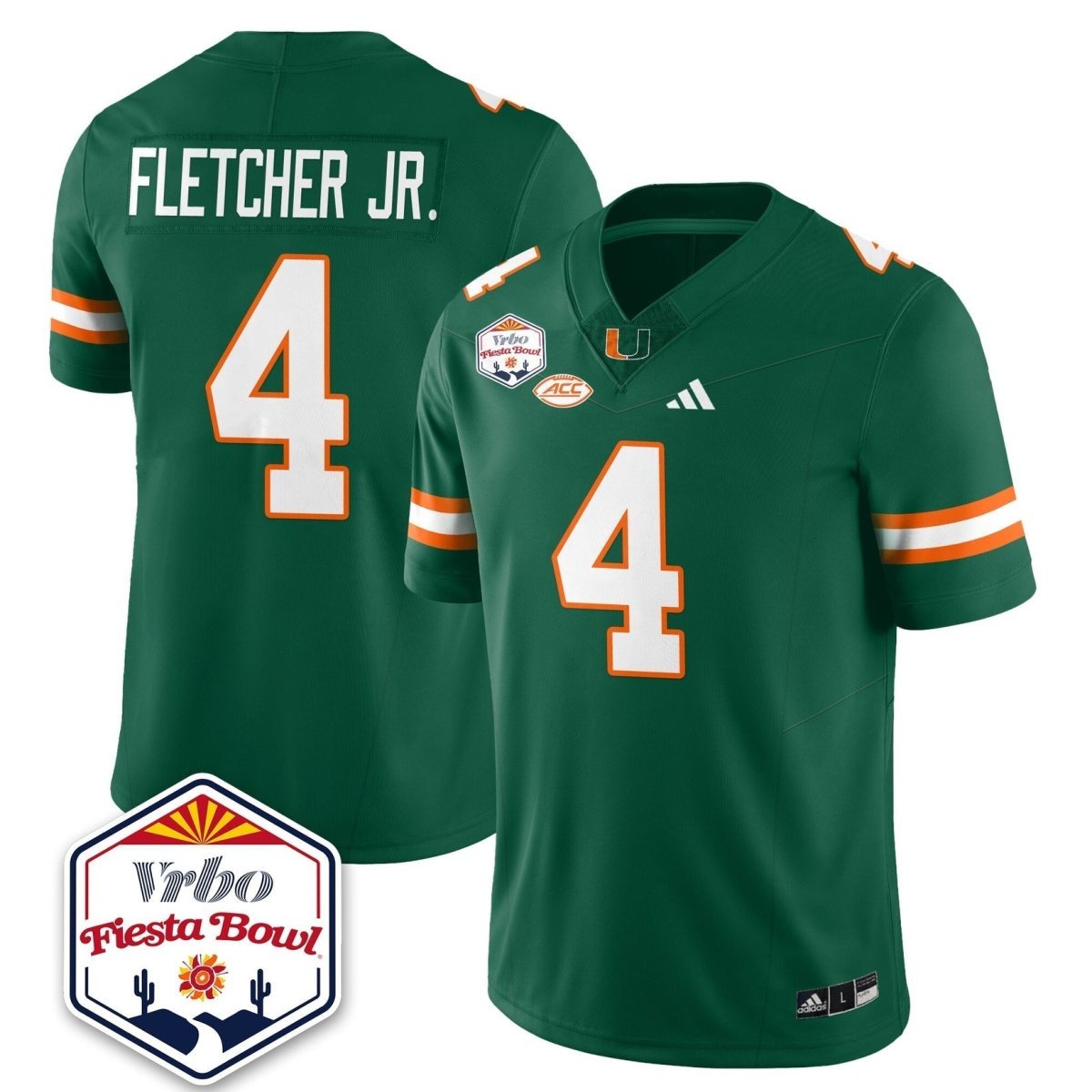 Miami College Football Stitched Jersey 2026 - Fiesta Bowl Patch - GloryGearUS