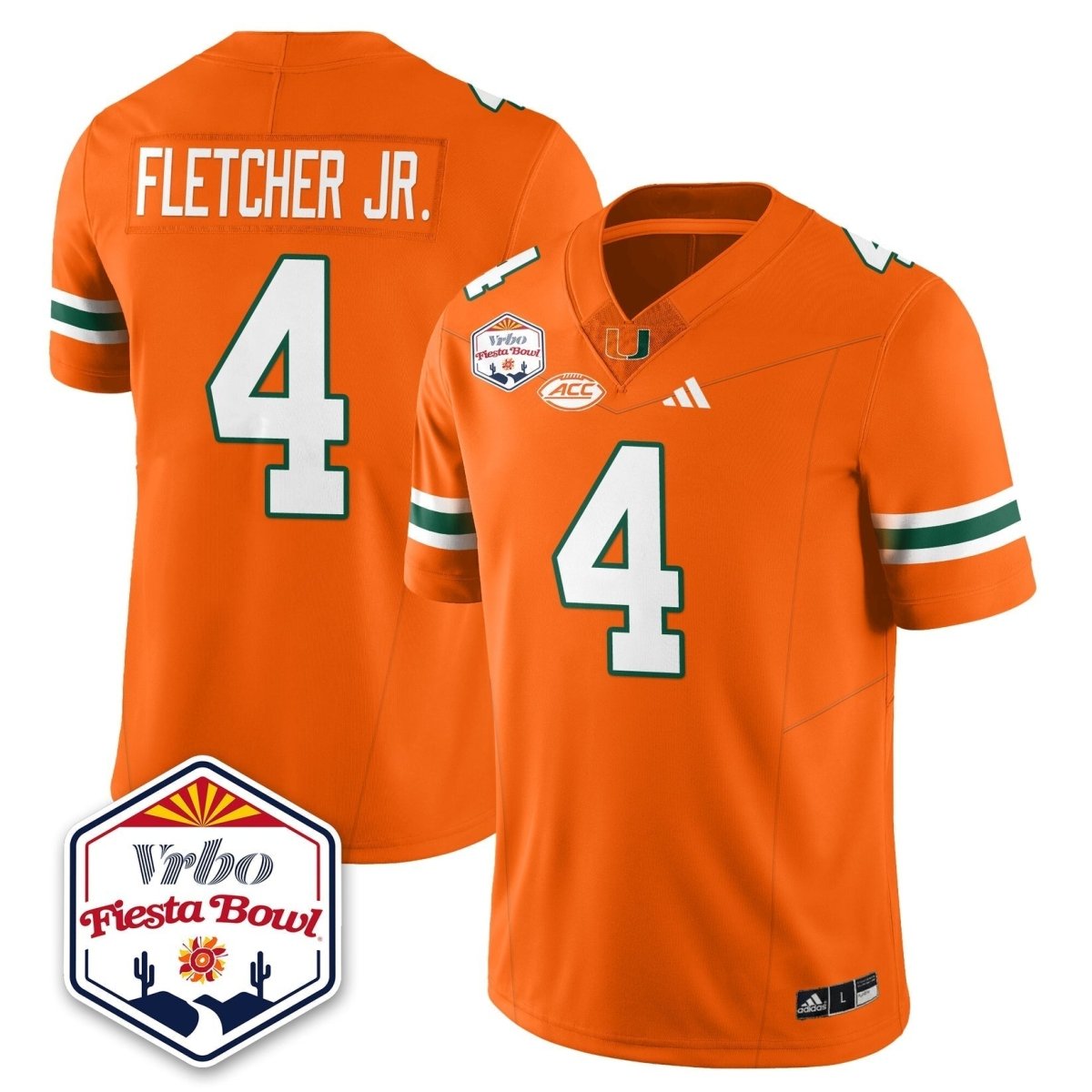 Miami College Football Stitched Jersey 2026 - Fiesta Bowl Patch - GloryGearUS