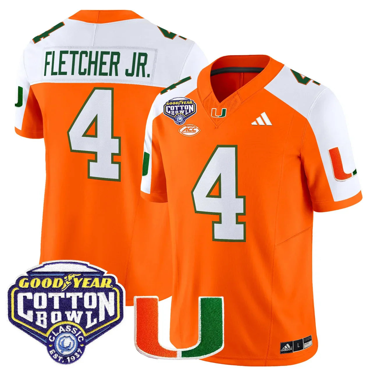 Miami College Football Stitched Jersey 2026 - Cotton Bowl Patch - GloryGearUS