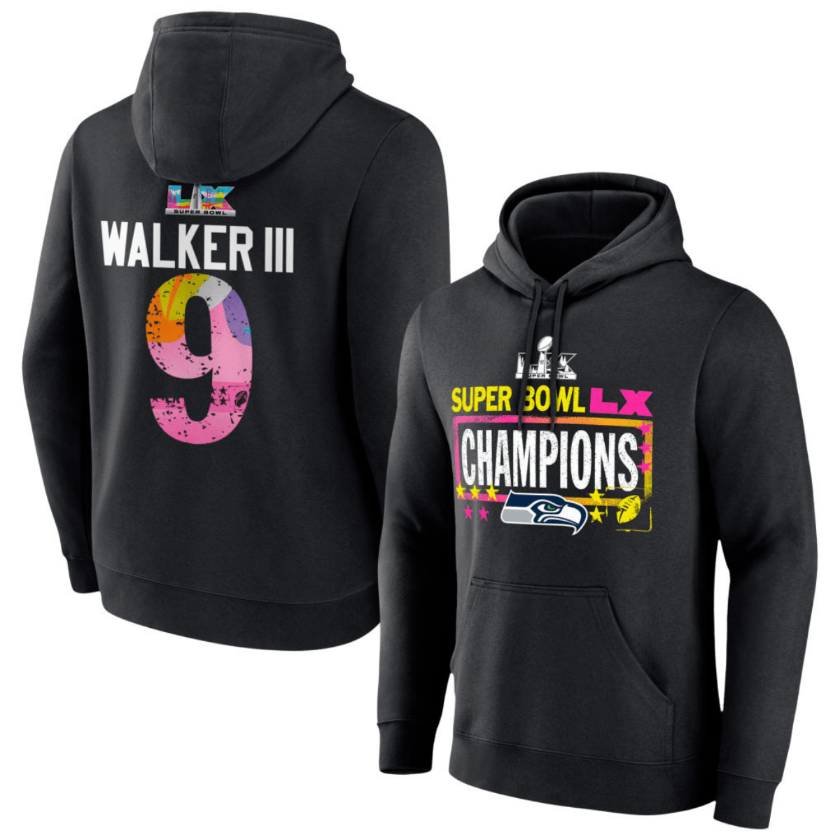 SEA Super Bowl LX Champions Custom Hoodie - GloryGearUS