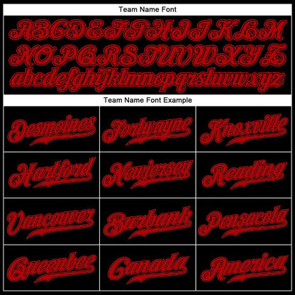 Custom Black Red Authentic Baseball Stitched Jersey - GloryGearUS