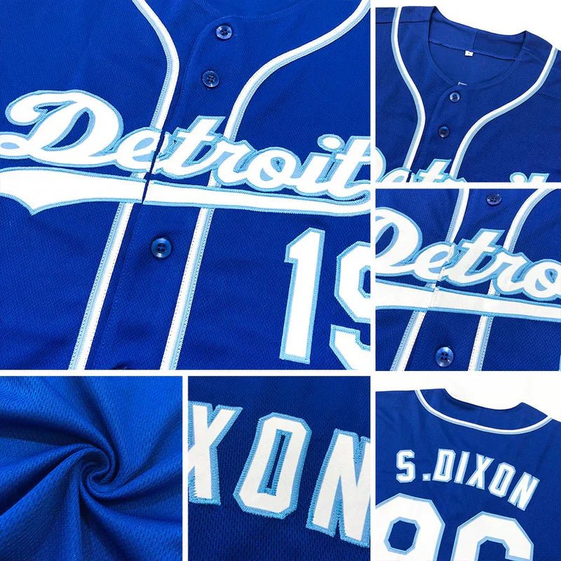 Custom Royal White - Light Blue Baseball Stitched Jersey - GloryGearUS