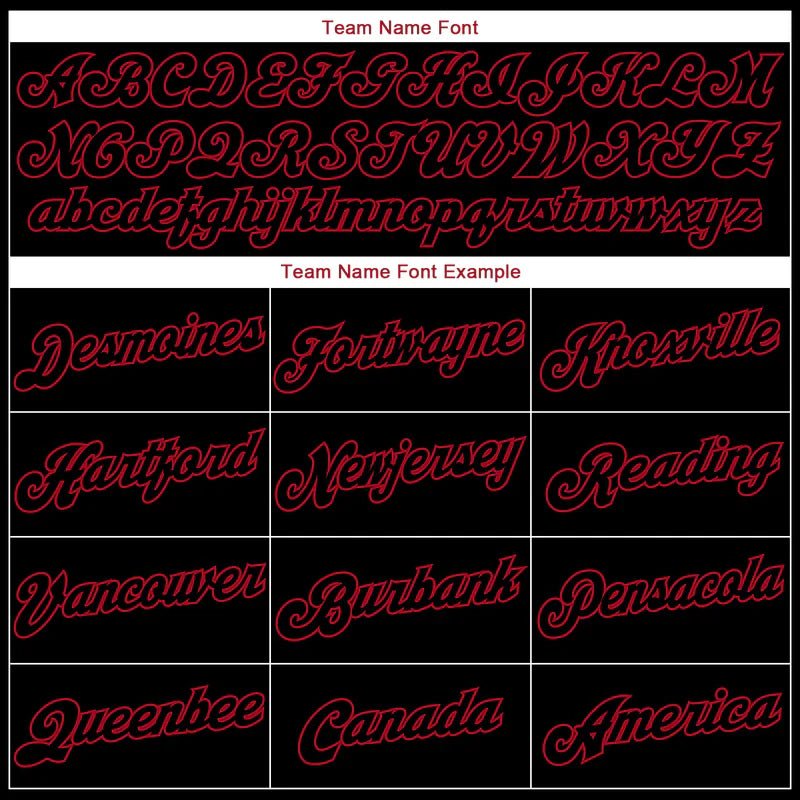 Custom Stitched Black Black - Red Sports Pullover Sweatshirt Hoodie - GloryGearUS