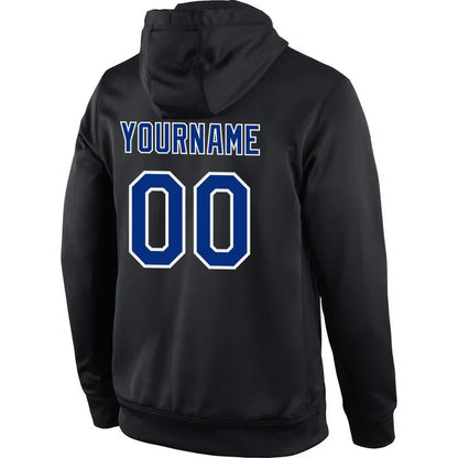 Custom Stitched Black Royal - Red Sports Pullover Sweatshirt Hoodie - GloryGearUS