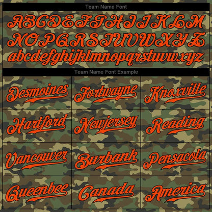 Custom Camo Orange - Black Authentic Salute To Service Baseball Jersey - GloryGearUS