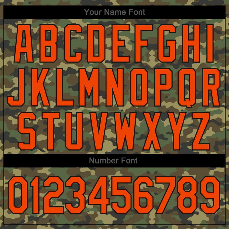 Custom Camo Orange - Black Authentic Salute To Service Baseball Jersey - GloryGearUS