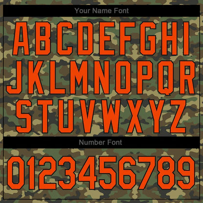 Custom Camo Orange - Black Authentic Salute To Service Baseball Jersey - GloryGearUS