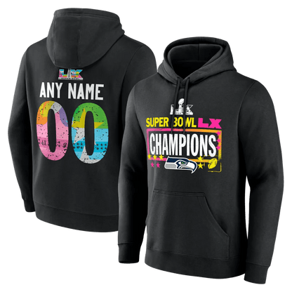 SEA Super Bowl LX Champions Custom Hoodie - GloryGearUS