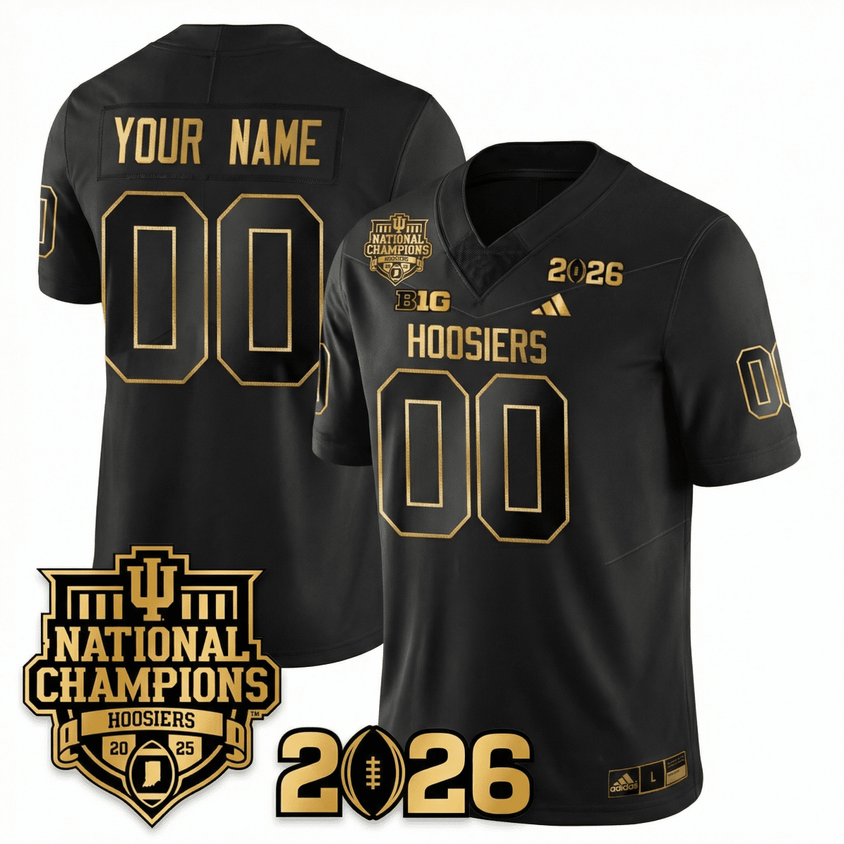 Indiana College Football Gold Edition Jersey - 2026 CFP vs National Champions Patch - GloryGearUS