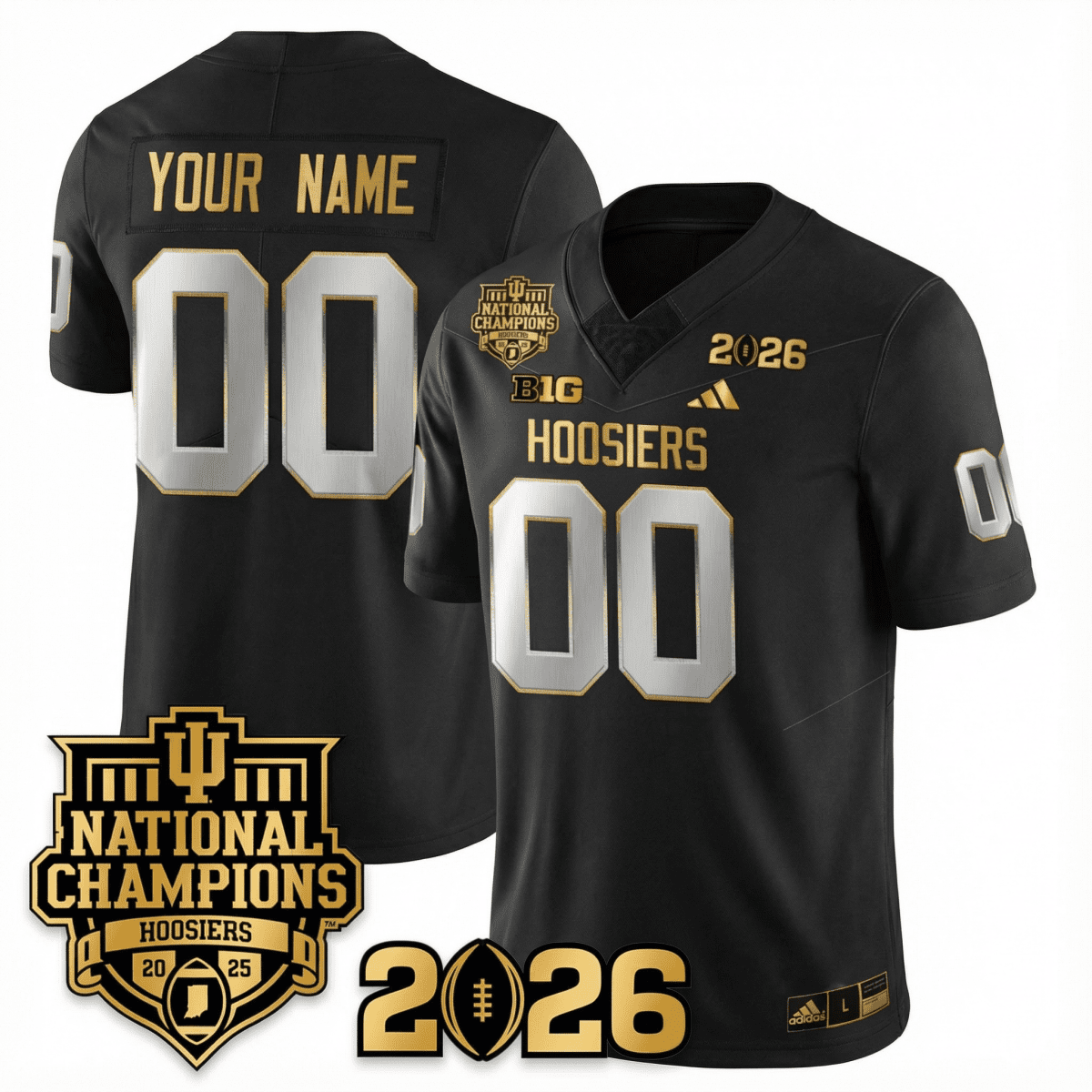 Indiana College Football Gold Edition Jersey - 2026 CFP vs National Champions Patch - GloryGearUS