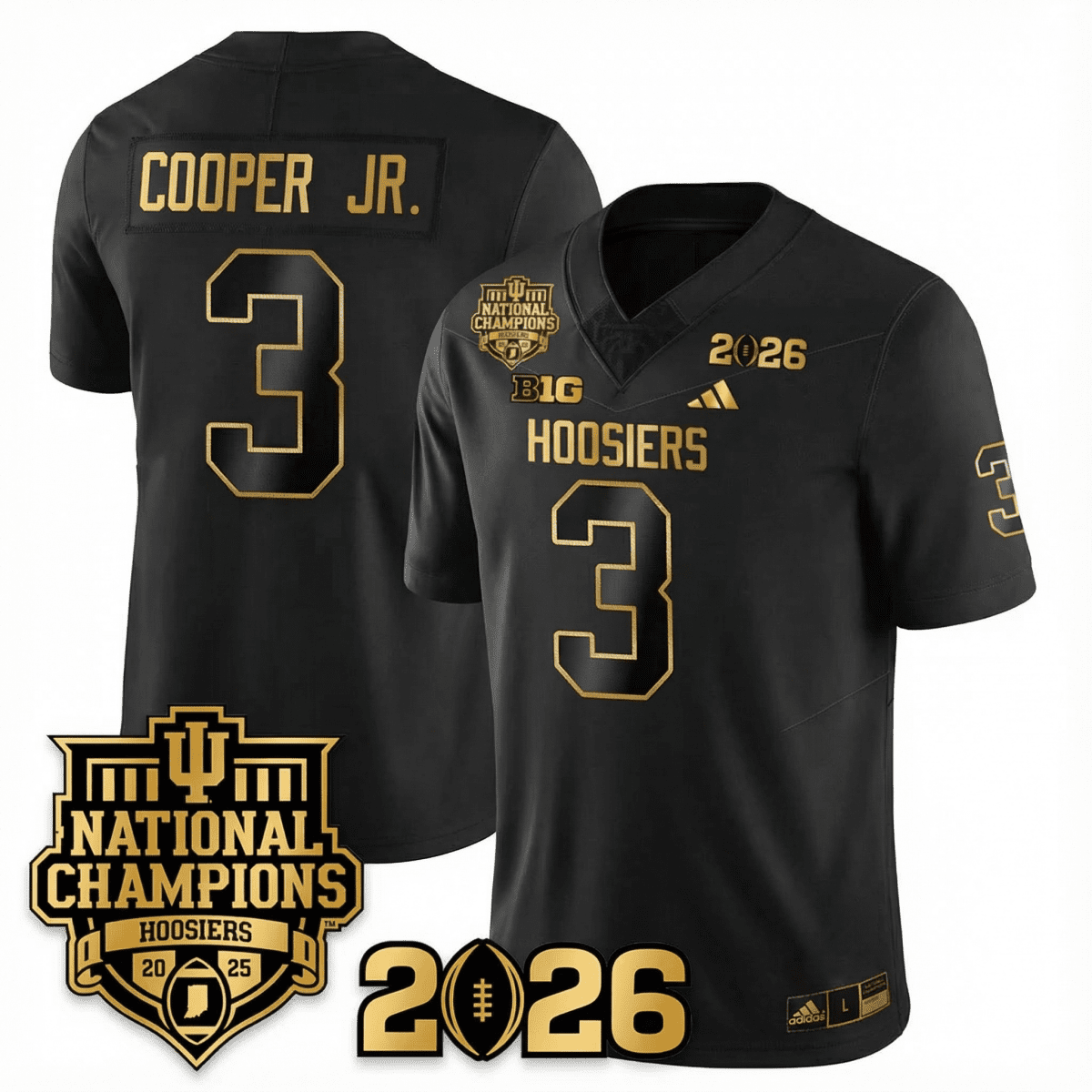 Indiana College Football Gold Edition Jersey - 2026 CFP vs National Champions Patch - GloryGearUS