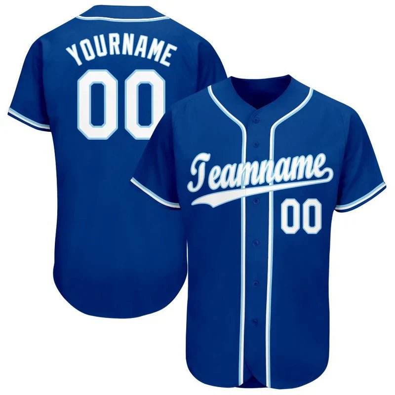 Custom Royal White - Light Blue Baseball Stitched Jersey - GloryGearUS