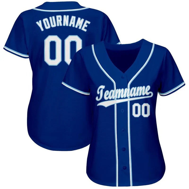 Custom Royal White - Light Blue Baseball Stitched Jersey - GloryGearUS