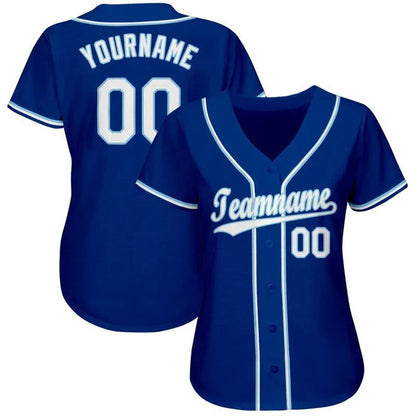 Custom Royal White - Light Blue Baseball Stitched Jersey - GloryGearUS